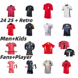 2024 2025 Corea del Sur Son Jerseys de fútbol en casa Hwang Kim Jeong Sung Lee Kwon Black Training Football Shirt 22 23 23 24 Equipo nacional Manga larga Hombres Fans de niños Versión