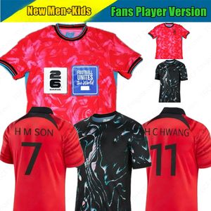 2024 Corée du Soccer de la Corée du Sud Home Away Away Red Black Heung-min Son Kang dans Lee National Team 24 25 Shirt Football Shirtwear J S Lee W Y JEONG CAMISOLA DE FUTEBOL K I LEE