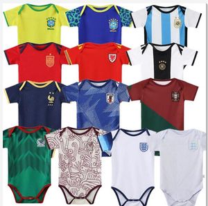 2022 Espagne Baby Soccer Jersey 22 23 Brazils Argentinas Mexicos Home Football Kids Kit 9-18 mois