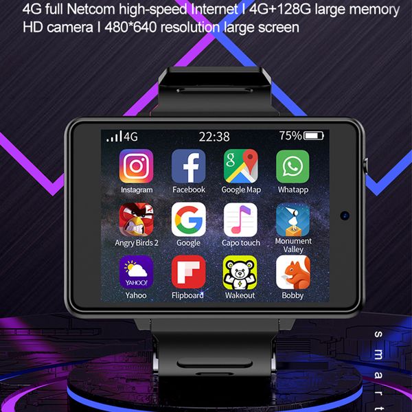 2022 sport Android 2.8 pouces montre intelligente téléphone 4GB 128GB 2800Mah grande batterie 500W caméra GPS WiFi SIM MP4 4G Smartwatch