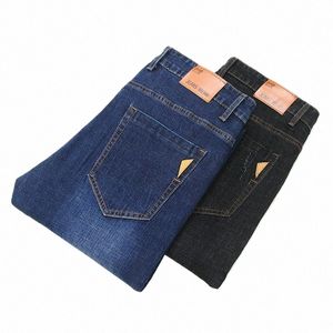 2022 Printemps et automne Nouveaux hommes classiques Fi polyvalents de couleur unie Jeans extensibles pour hommes Casual Slim Pantalons de haute qualité 28-40 G9gX #