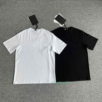 T-shirts pour hommes Summer Summer Neuf manches courtes Mode Imprimer Pure Coton Matériau Risque résistant aux rides et confortable noir et blanc 1-5 tailles