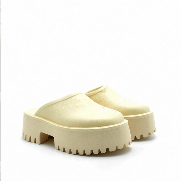 ¡Novedad de primavera otoño 2022! Zapatillas planas de suela gruesa con punta redonda para mujer, sandalias perezosas sólidas para vacaciones, zapatos de playa con plataforma de ocio, toboganes