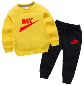 2022 Spring Brief Letter Print Tracksuit voor kinderen sets kinderkleding lange mouwen peuter Kid kleding katoen Kids Girl Boys Sportswear 2-9 jaar