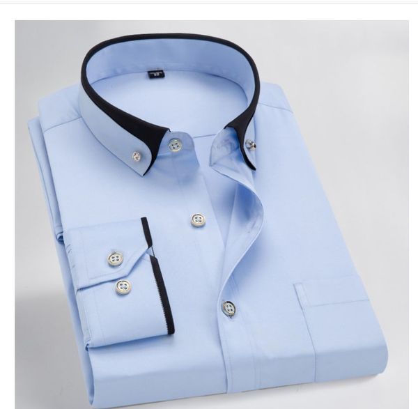 Camisa comercial de fácil cuidado para hombre, camisa de manga larga de gran tamaño, moda formal alto, calidad de talla grande, M-5XL, primavera 2022