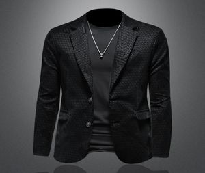 2022 Spring Nouveau Corduroy Small Suit Business Highend Fashion Trend Slim Men039 Suit imprimé un bouton S5xl4793601