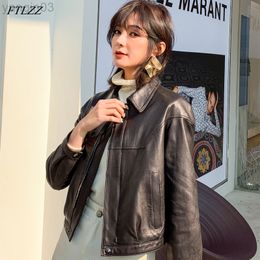 2022 Spring Nieuwe Vrouwen Leather Jacket Rapel Zipper Korte PU Jacket Lady Slim Black Biker Jacket Lager Jacket L220801