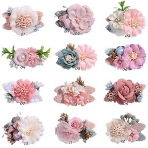 2022 Spring Summer Baby Girls Artificial Flower Barrettes Kids Hair Clips Princess Girl Sweet Hairpin Children Hair Accessories