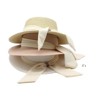 2022 printemps été chapeau femmes Sunhat Sunhats filles paille large bord chapeaux femme Vintage haut chapeau femme vacances plage casquettes ZZE14011