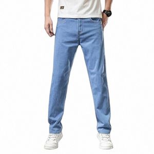 2022 Printemps Été Hommes Busin Droit Coupe Ample Jeans Haute Qualité Style Classique Fi Denim Pantalon Q4RM #