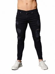 2022 SpringAand Summer High Street Stretch Jeans para hombres Slim Fit Thin Motorcycle Jeans Mid-Waist Denim Cott Ripped Pantalones juveniles e3te #