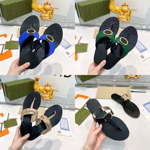 2022 SS Heren Dames Lederen Sandalen Designer Slides string Sandaal Platte Loafers Echte Slippers Slipper Metalen Ketting Mode Zomer Strand Bee Slippers Met Doos 35-45