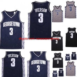 2022 camisetas de baloncesto cosidas Georgetown Hoyas Iverson ai usa S-XXL camiseta de baloncesto de entrega rápida