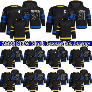 Maillots de hockey cousus 2022 Auston Ny Matthew Rielly John Tavares Black Mitchell William Marner Mark Jack Campbell Maillot de hockey sur glace Maple