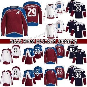 Maillots de hockey cousus rétro Rantanen Nathan MacKinnon Gabriel Landeskog Cale Makar Mikko, maillots de hockey sur glace, 2022