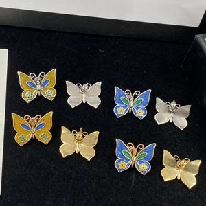 2022 Stud -oorbellen Nieuwe mode luxe merkontwerper Nature Style 925 Silver Pin Butterfly oorbellen trouwfeestje Jubileum cadeau Hoge kwaliteit met doos en stempel