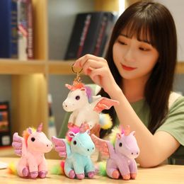 2022 Gevulde dieren Plush Keychains Angel Unicorn Doll Plush Key Chain Backpack Pendant