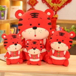 2022 Gevulde dieren Groothandel Cartoon Pluche Speelgoed Mooie 18cm en 23cm Chinese stijl Lucky Tiger Poppen