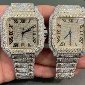 2022 Stijlvolle aangepaste hiphop luxe Dignls staal Iced Out Diamonds Watch 243o