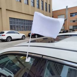 2022 Sublimatie Auto Flag Blanks Banner Vlaggen Witte Kleur Warmte Pers Fabirc Graden Vlaggen 11.8 *
