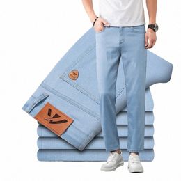 2022 Summer Brand New Men's Straight Loose Thin Jeans Simple Vêtements de sport Stretch Léger Respirant Neuvième Pantalon l8Uj #