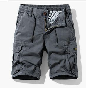 Short Cargo décontracté en coton pour homme, Bermuda avec cordon de serrage, multi-poches, pantalon court, Streetwear, été, 2022