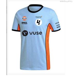 2022 Été F1 T-shirts Formule 1 McLaren Team Gulf Oil Pilotes co-marqués T-shirt de sport décontracté Amateurs de course Manches courtes