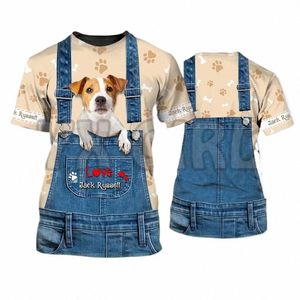 2022 Summer Fi Hommes T-shirt Love Jack Russell Mignon 3D Imprimé T-shirts Funny Dog Tee Tops Chemises Unisexe Tshirt v8tP #