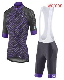 2022 verão liv equipe das mulheres ciclismo manga curta camisa bib shorts conjunto ropa ciclismo roupas de corrida uniforme bicicleta ao ar livre 7862568