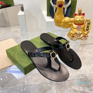 2022 été luxe g sandales Designer femmes tongs pantoufle mode en cuir véritable diapositives chaîne en métal dames chaussures de sport j5525