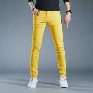 Pantalon Denim décontracté élastique, imprimé personnalisé, nouvelle tendance haut de gamme, rouge, jaune, blanc, été 2022