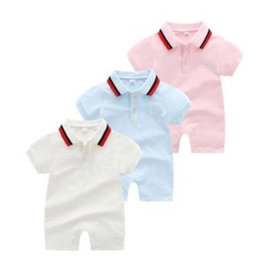 2022 Été Nouveau revers à manches courtes bébé barboteuse nouveau-né combinaisons de haute qualité designer vêtements pour enfants coton bébé une pièce vêtements