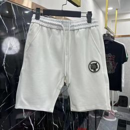 2022 été nouveaux hommes Shorts pantalons homme tête de tigre chaud strass décontracté pantacourt lâche pantalons de survêtement mâle coton mi-pantalon noir blanc M-4XL