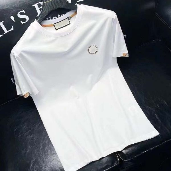 2022 été nouveaux T-shirts pour hommes simples minces blancs col rond demi-manches designer mince perceuse chaude asiatique métrage M-XXXXL