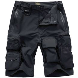 2022 Summer Tactical Bomber Men Fashion Fonctionnel Multi Pockets Shorts Techwear Hip Hop Streetwear Pantalon court WB758