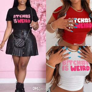 T-Shirt manches courtes col rond femme, haut d'été 2022, lettres imprimées, vêtements à la mode