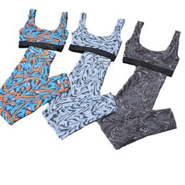 2022 Zomer Womens Swimsuit Bikinis Suits Set Push Up Vest Tank bhas Toppants Leggings Designer Swimwear Gedrukte letters Sport Sweat Women Suit Groothandel #F1102