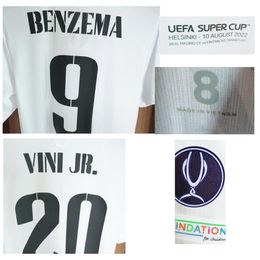 Finale Super Cup 2022 Benzema Modric Maillot American College Football Wear Kroos CASEMIRO Match Worn Player-probleem met Match Detai247c