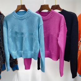 2022 Sweaters herfstmerk dezelfde stijl reguliere lange mouw crew nek kint trui roze zwarte vrouwen kleding