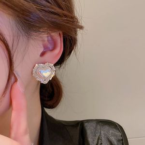 2022 doux coeur boucles d'oreilles pour les femmes brillant qualité simulé perle Cocktail boucle d'oreille bijoux