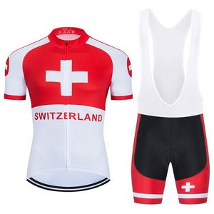 Conjunto de Jersey de Ciclismo del equipo de Suiza para hombre, Ropa de bicicleta de montaña, pantalones cortos con pechera, Maillot y Culotte de verano, 2022