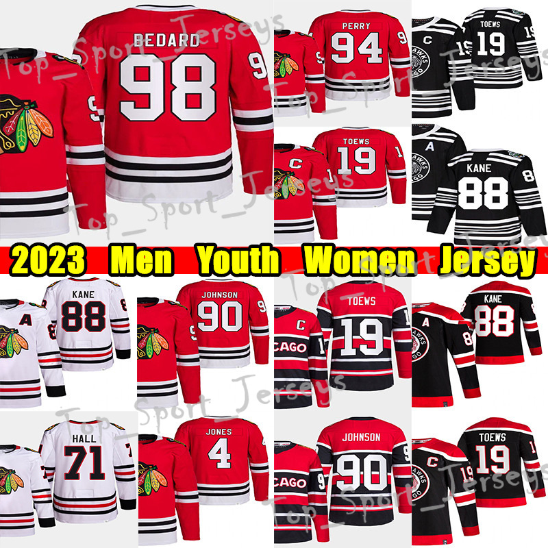 #98 Connor Bedard reverso Retro Hockey Jersey #90 Tyler Johnson Jonathan Toews Taylor Hall Corey Perry Patrick Kane Seth Jones Nick Foligno Clark Griswold Jerseys