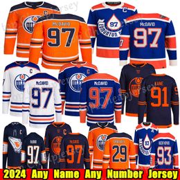 # 97 Connor McDavid Edmonton Hockey Jersey # 29 Leon Draisaitl Wayne Gretzky Evander Kane Ryan Nugent-Hopkins Mark Messier Zach Hyman Stuart Skinner Oilers Jerseys