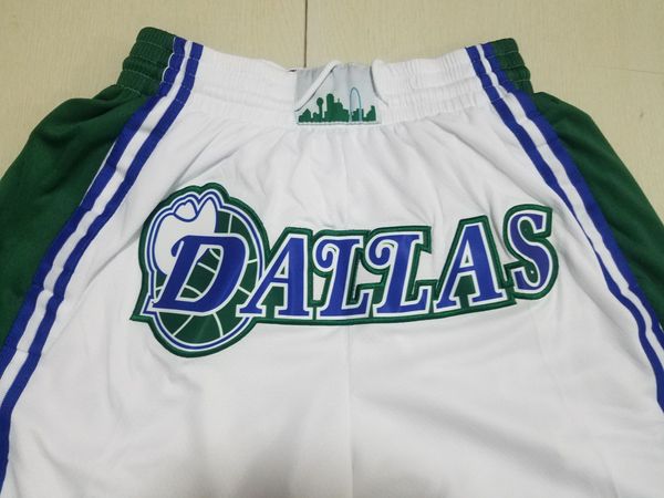 2022 Team Basketball Shorts City White Dalla Running Vêtements de sport avec poches zippées Taille S-XXL Mix Match Order Haute Qualité