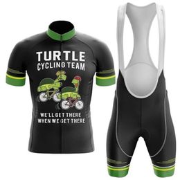 2022 Team Turtle Pro Cycling Jersey 19d Gel Bike Shorts Suit Mtb Ropa Ciclismo Mens Summer Bicycling Maillot Culotte Clothing244i