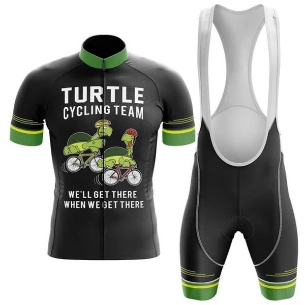 2022 Team Turtle Pro Cycling Jersey 19d Gel Bike Shorts traje MTB ROPA Ciclismo para hombres Summer Bicycling Maillot Culotte Clothing276V