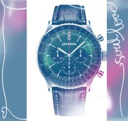 2022 Three Eyes quartz big mens horloge montres chronomètre 45mm ceinture en cuir Élégant Luxueux Multi-cadran Lumineux Généreux Montre cadeau de Noël préféré
