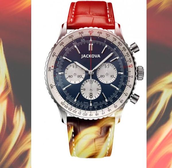 2022 Trois yeux quartz grand mens horloge montres chronomètre 45mm ceinture en cuir élégant classique luxueux populaire heure affichage parfait montres