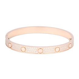 2022 Titane Acier 3 Rangée Plein Diamant Bracelet Mode Femmes Hommes Bracelet De Noël Bracelets Distance Bijoux Cadeau avec boîte-cadeau265o