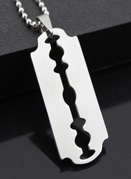2022 Titanium Steel Fashion Razor Blades Collares Punky Punk Rock Men Jewelry Chaver Collar para Fiest Gift5786769